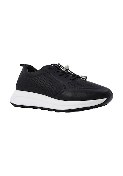 Albishoes Albini Kadın Hakiki Deri Delikli Detaylı Günlük Spor Ayakkabı Siyah