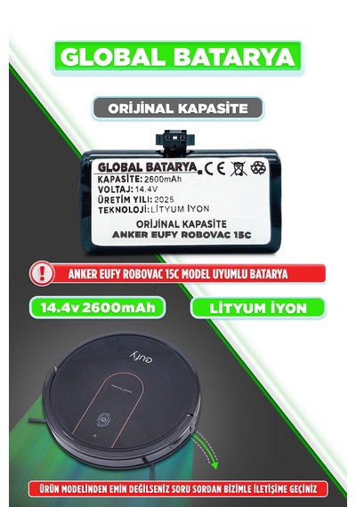 Anker Eufy Robovac 15c Uyumlu Batarya 2600mah