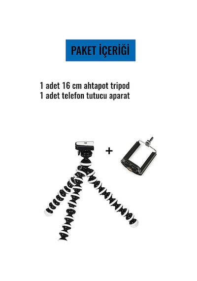 16 Cm Boncuk Ahtapot Tripod Telefon Tutucu Aparat