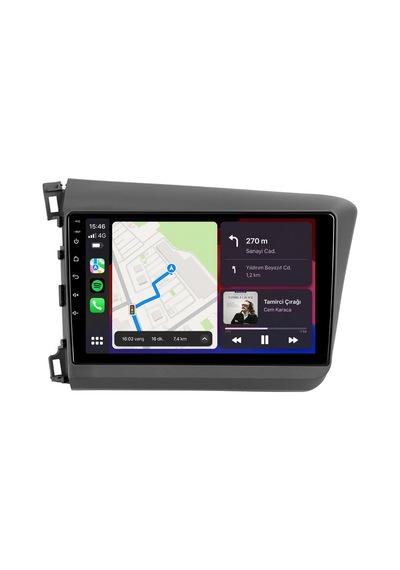 Honda Civic Android Multimedya 2012-2015 Carplay Android Auto Navigasyon Kameralı 4gb Ram 32gb 9"