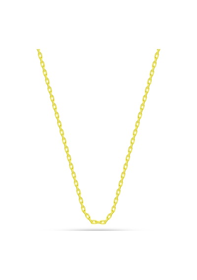 Silvera Telkari 925 Ayar Zinciri Altın Yaldızlı Kolye 45 Cm Forse Gümüş Zinciri St002 Altın