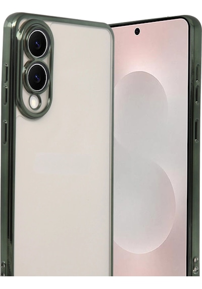 Samsung Uyumlu Galaxy S25 Edge Kamera Korumalı Lensli Silikon Yeşil\