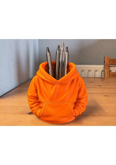 3d Baskı Kapüşonlu Sweatshirt Kalemlik - Masaüstü Organizer-turuncu Diğer