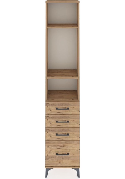 Arges Dolap 3 Raflı 4 Çekmeceli 44x30x221 Çam-çam Atlas Çam