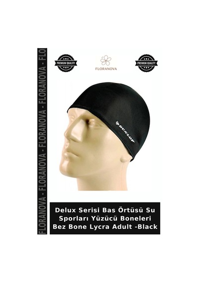 Delux Serisi Su Sporları Yüzücü Boneleri Bez Bone Lycra Adult -black Siyah