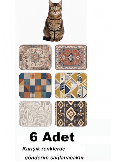 Kedi Halısı 6 Adet 40x40 Cm. Kedi Evi - Kulübeleri Boyutlarına Uygundur