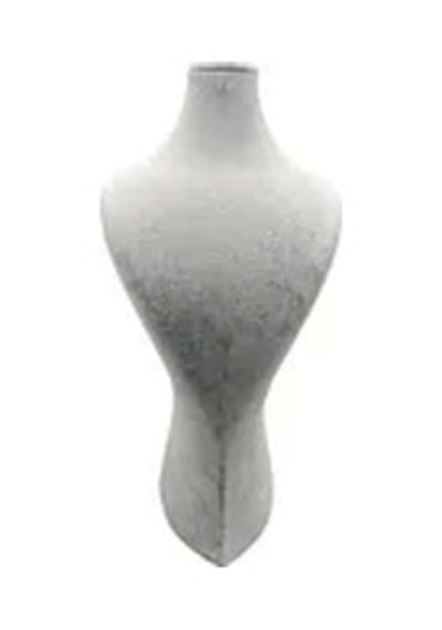 Yerli Üretim Süet Kumaş Lidya Manken Gri Renk 42/20 Cm Kolye Gerdanlık Takı Sergileme Mankeni Çok Renkli