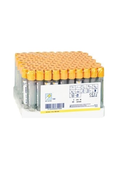 100 Adet 5 Ml Jelli Serum Prp Tüp Kan Alma Tüpü. Sarı Kapaklı