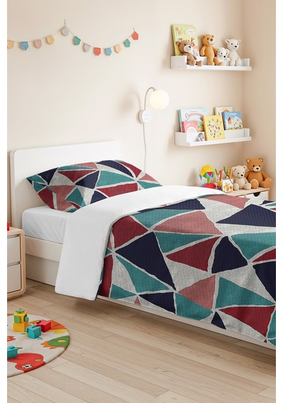 Geometrik Turkuaz Genç Odası Tek Kişilik Pike Takımı - Modern Bordo 160x220 Cm Kapitone Yatak Örtüsü Kırsal Halı Akışı