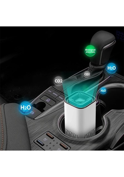 Ally K2 Araç İçm Mini Hava Temizleyici Araba Ev Ofis Taşınabilir Air Purifier- 5775 Siyah Orkide