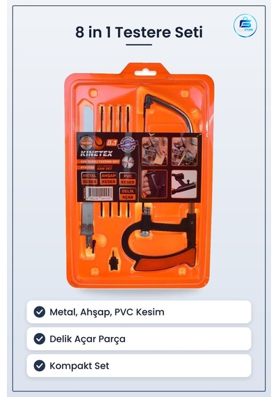 Testere Seti 8 İn 1 Çok İşlevli Metal Ahşap Pvc Keser Delik Açar