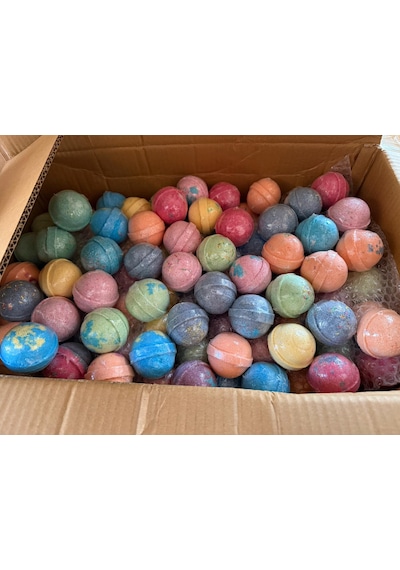 12 Adet X 80 Gr Çap 5 Cm Doğal Banyo Jakuzi Nem Bombası Topu Bath Bomb Küvet Köpük Manikür Pedikür 12 Li Karışık Meyve