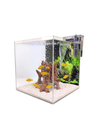 Kanki Pet 40x40x40 Nano Antrasit Sehpalı Akvaryum Seti 6mm Ultra Clear Cam