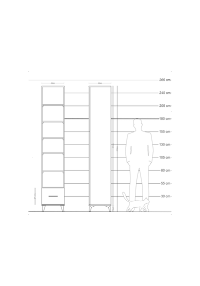 Hyperion Dolap 6 Raflı Tek Çekmeceli 44x44x243 Çam-antrasit Çam Hyperion Dolap 6 Raflı Tek Çekmeceli 44x44x243 Çam-antrasit Çam