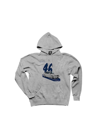 Bmw E46 Tek Kapı Gri Kapşonlu Sweatshirt Hoodie Siyah