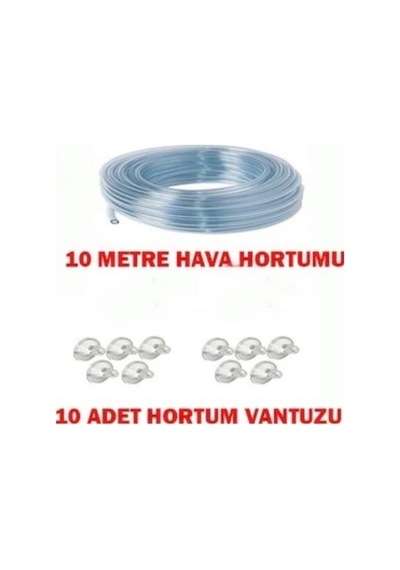 AKVARYUM HAVA HORTUMU 10 METRE + 10 ADET VANTUZ