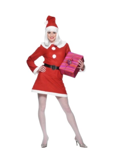 Yetişkin Için Noel Anne Kostüm Kıyafeti Yılbaşı Elbisesi Kırmızı Polar Happy New Year