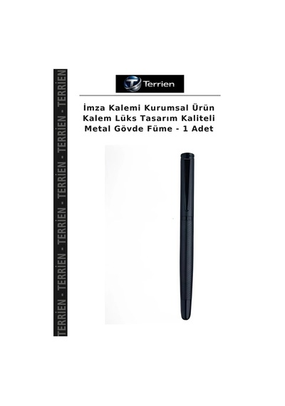 İmza Kalemi Kurumsal Ürün Kalem Lüks Tasarım Kaliteli Metal Gövde Füme - 1 Adet Çok Renkli