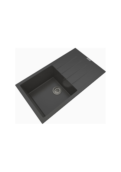 Polex Cristalüx Granit Evye P-SX1 Antrasit Tezgah Altı Ve Tezgah Üstü Mutfak Evyesi 86x49.5 CM