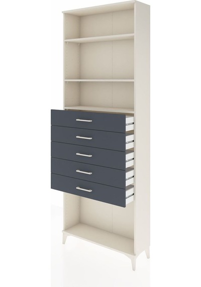 Arges Dolap 3 Raflı 5 Çekmeceli 88x30x243 Aytaşı-antrasit Aytaşı