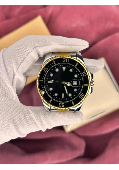 Siyah-gold Kadran Submariner Otamatik Erkek Kol Saati Altın - Siyah