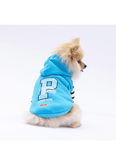Turkuaz Lucky Club Köpek Hoodie Köpek Sweat Köpek Kıyafeti Kedi Kıyafeti