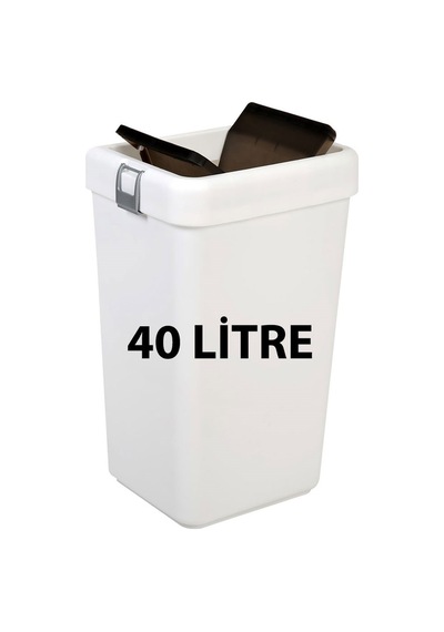 Technow Motek COB-412 40 Litre Kilitli Hassas Kapaklı Çöp Kutusu Kovası + Temizlik Seti