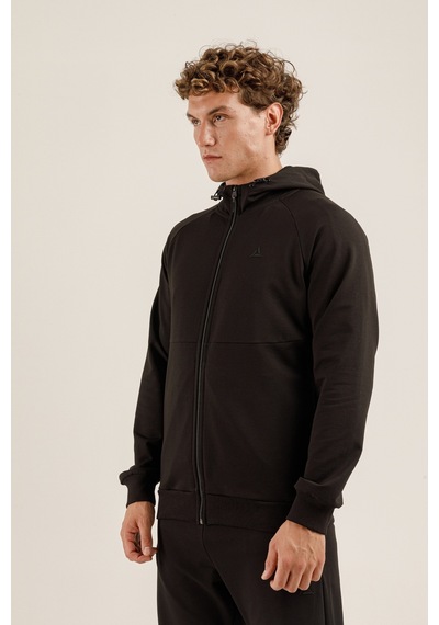 Airlife Saturn Ur7 Pro I Tam Boy Fermuarlı Erkek Kapüşonlu Sweatshirt Siyah
