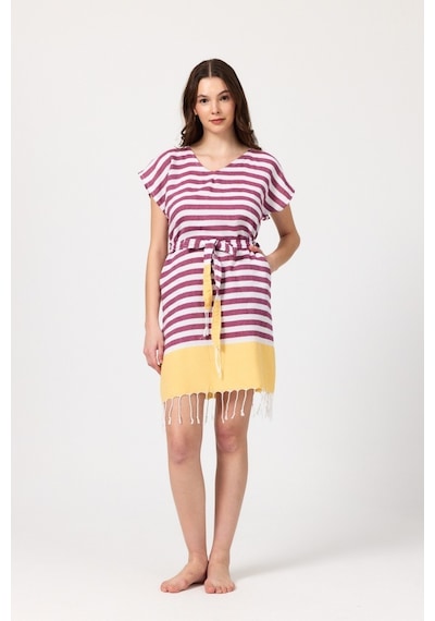 Mulberry Miya Tunik Plaj Elbisesi %100 Pamuk Sarı