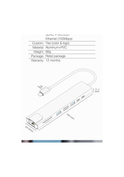 Primex Px-U520 4K@30Hz Gri Metal Type-C To 4K Hdmı+Usb 3.0+Rj45+S Primex Px-U520 4K@30Hz Gri Metal Type-C To 4K Hdmı+Usb 3.0+Rj45+S