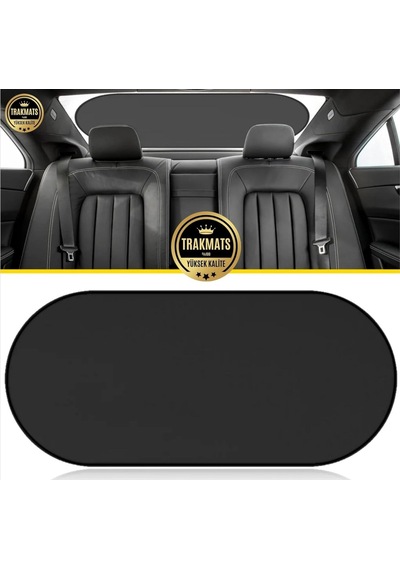 Trakmats Opel Corsa D 2006-2014 İle Uyumlu Oto Arka Cam Güneşlik, Oval Tül Vantuzlu, 100x50 Cm, Siyah