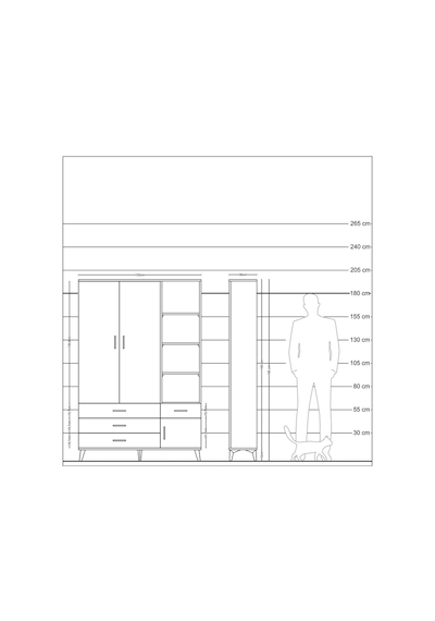 Arges Dolap 5 Raflı 4 Çekmeceli Tek Askılı 132x30x195 Çam-antrasit/antrasit Antrasıt/antrasıt Arges Dolap 5 Raflı 4 Çekmeceli Tek Askılı 132x30x195 Çam-antrasit/antrasit Antrasıt/antrasıt