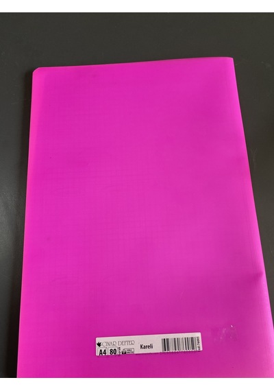 Uninote College 1987 Pembe Plastik Kapak Okul Defteri A4 Çizgili Defter