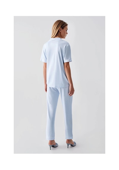 Moda Dua Freshness 324 Kadın 4'lü Sabahlıklı Şorlu Pijama Takımı mavi