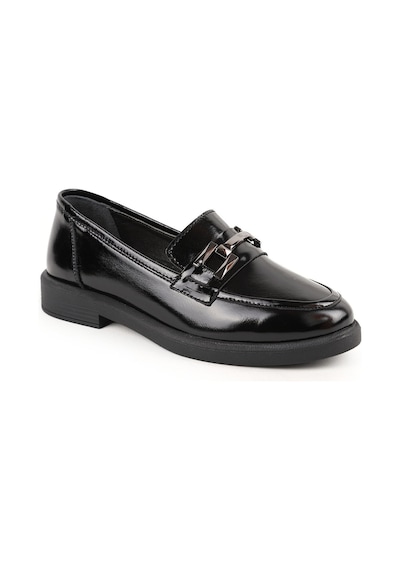 Libero Kadın Günlük Ayakkabı Siyah Hakiki Deri Rugan Metal Tokalı Klasik Düz Taban Loafer L04.702 Libero Kadın Günlük Ayakkabı Siyah Hakiki Deri Rugan Metal Tokalı Klasik Düz Taban Loafer L04.702