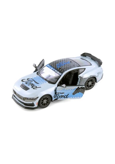 Kinsmart 2024 Ford Mustang Dark Horse 1:38 Çek Bırak Metal Model Araba Gri - Özel Livery Seri