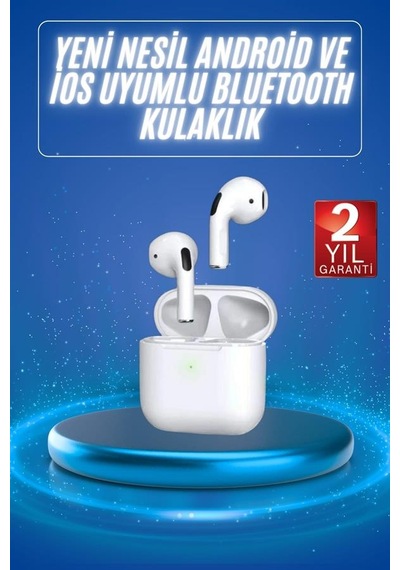 4.nesil Bluetooth Kulaklık Yüksek Ses Kaliteli Dokunmatik Kontrol Özellikli - Lisinya Beyaz