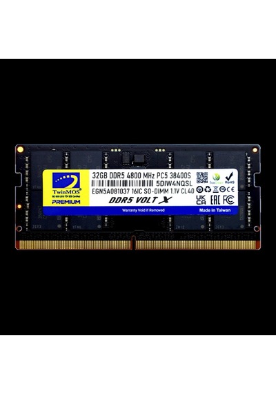 Twinmos Tmd532gb4800s40, 32gb, Ddr5, 4800mhz, Cl40, 1.1v Notebook Ram