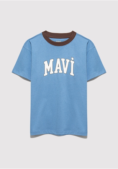 Mavi - Mavi Logo Baskılı Mavi Tişört 6610417-70724 Mavi