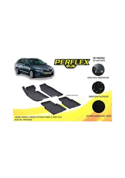 Perflex Pxm-sk05 Paspas 3d Havuzlu X-mat Octavia Iı 2004-2012