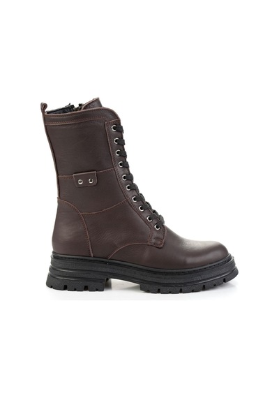 Kahve Hakiki Deri Kadın Bot & Bootie K02462040503 Kahve