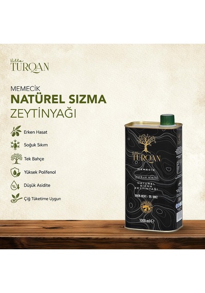 1 Lt Erken Hasat Soğuk Sıkım Memecik Natürel Sızma Zeytinyağı Tek Bahçe 2025/2026