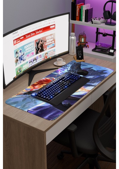 Capitano Genshin Impact Anime Oyuncu V5 - 90x40 Xxl Gaming Mouse Pad Fare Altlığı