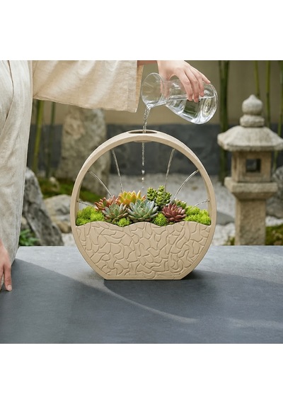 3d Baskı Self-watering Planter - Kendi Kendini Sulayan Saksı-bej Çok Renkli