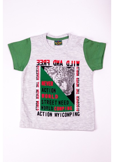 Hçm Erkek Çocuk Tshirt Baskılı A30 Gri