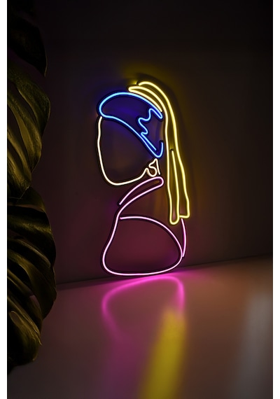 İnci Küpeli Kız Neon Dekor