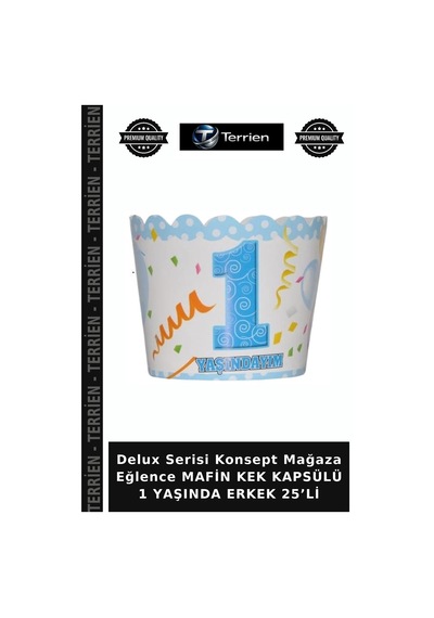 Delux Serisi Konsept Mağaza Eğlence Mafin Kek Kapsülü 1 Yaşında Erkek 25 Li Diğer