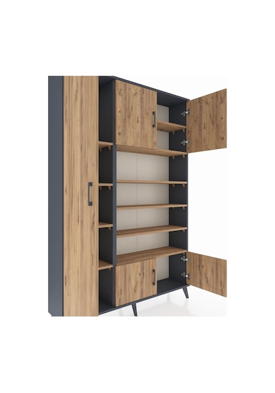 Arges Dolap 10 Raflı 5 Kapaklı 132x30x195 Antrasit-çam/çam Antrasit Arges Dolap 10 Raflı 5 Kapaklı 132x30x195 Antrasit-çam/çam Antrasit