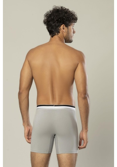 Erdem Gri Pamuk Elastan Uzun Boxer 1415 Gri