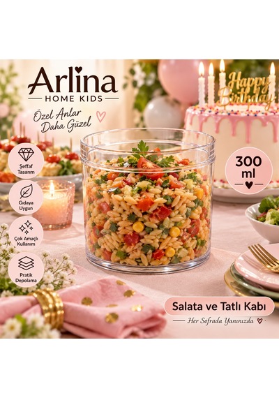 10 Lu Plastik Şeffaf Sunum Kabı 300 Cc